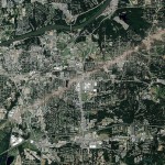 Tornado’s path visible from satellite photos